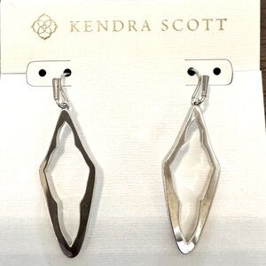 Kendra Scott Silver Earrings, Never worn, new with tags. Geometric design.
